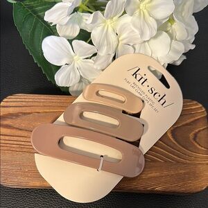 Kitsch Stylish Hair Clip Set in Brown and Cream